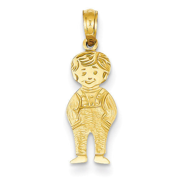 Boy with Hands in Pocket Pendant 14k Gold D3991