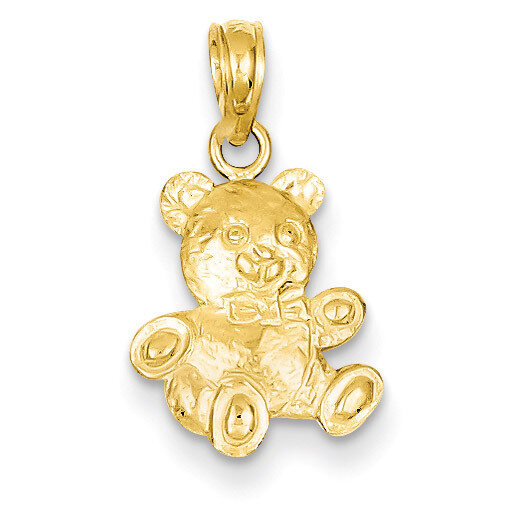 2-D Teddy Bear Pendant 14k Gold D4002