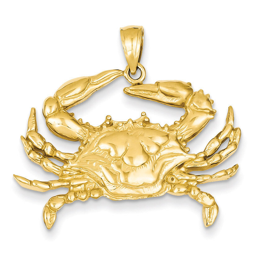 Blue Crab Pendant 14k Gold D4109