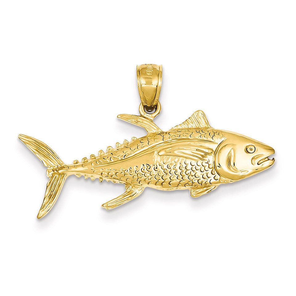 Yellowfin Tuna Fish Pendant 14k Gold D4144