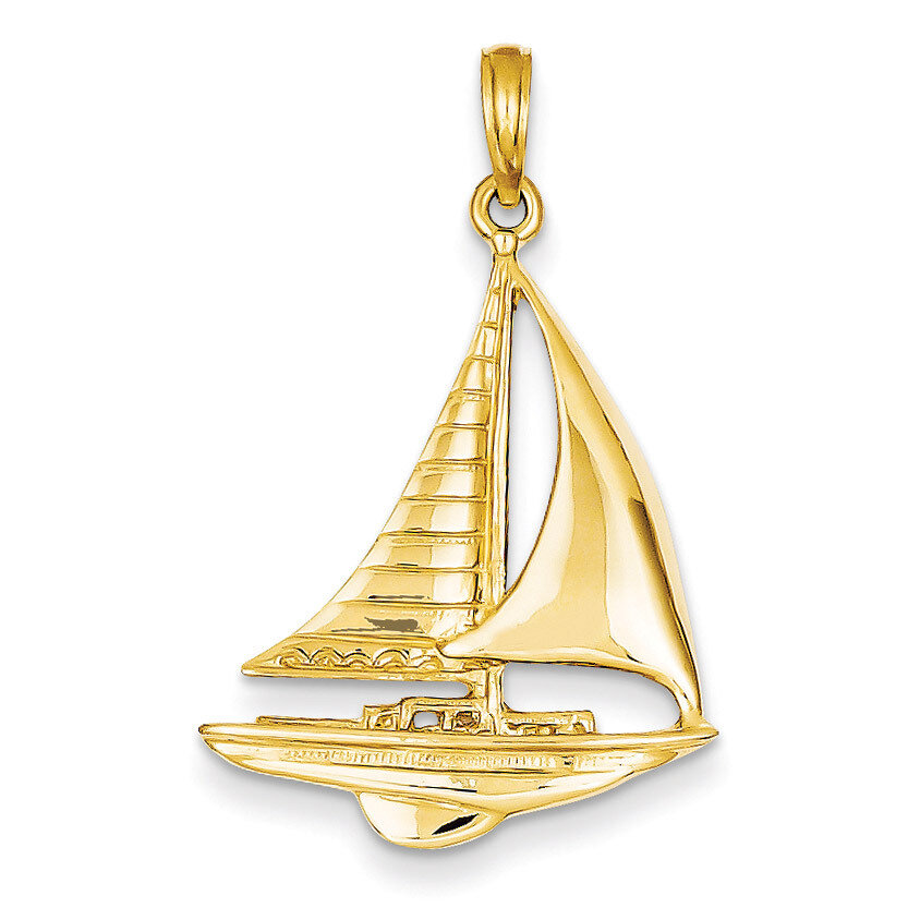 2-D Sailboat Pendant 14k Gold D4156, MPN: D4156, 637218113958