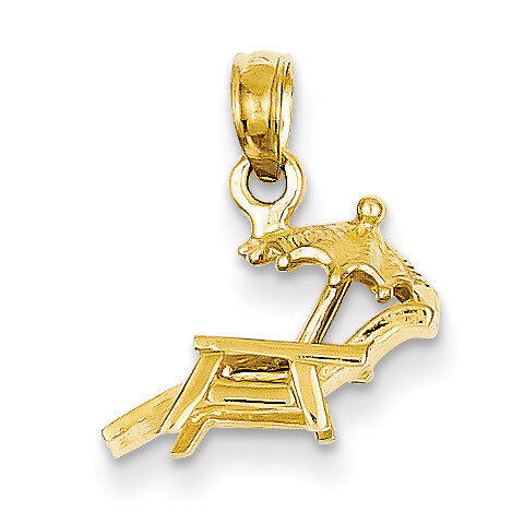 3-D Lounge Beach Chair Pendant 14k Gold D4171, MPN: D4171, 637218086641