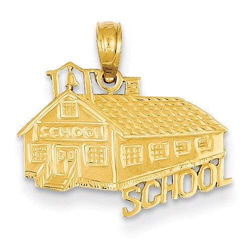 School House Pendant 14k Gold D4180
