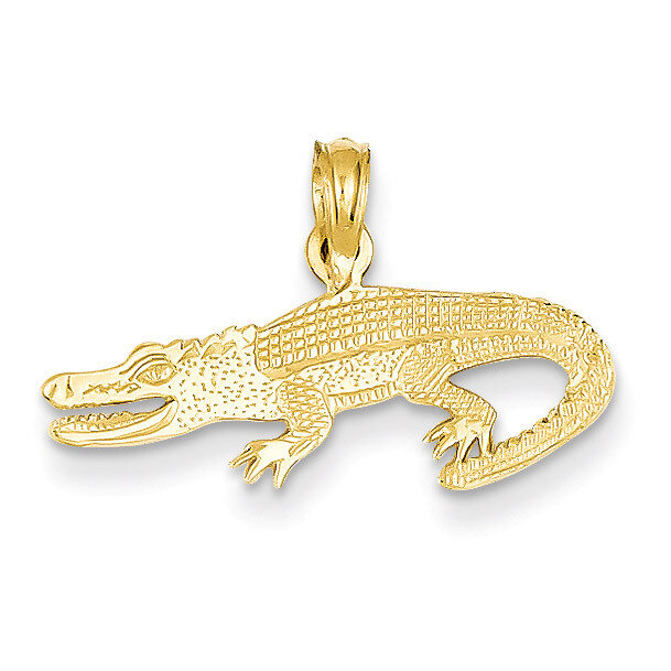 Textured Alligator Pendant 14k Gold D4214