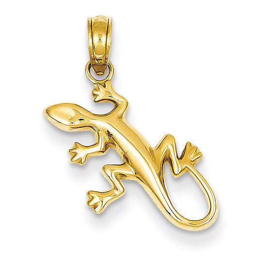 Gecko Pendant 14k Gold Polished D4389