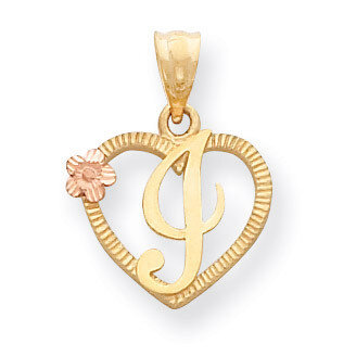 Initial I in Heart Charm 14k Two-Tone Gold D898I