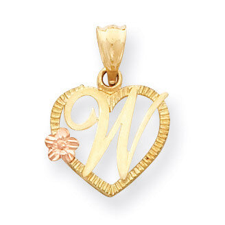 Initial W in Heart Charm 14k Two-Tone Gold D898W, MPN: D898W, 883957130521