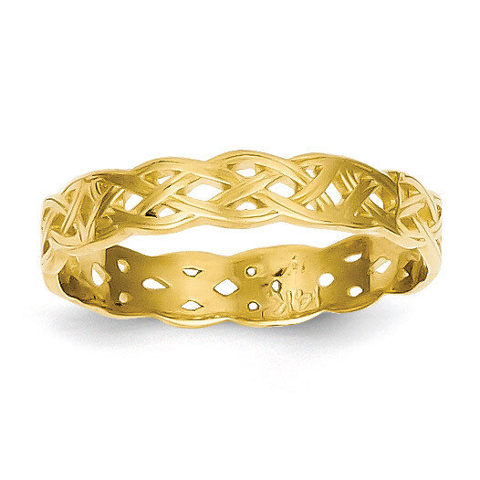 Celtic Knot Band 14k Gold Polished D915