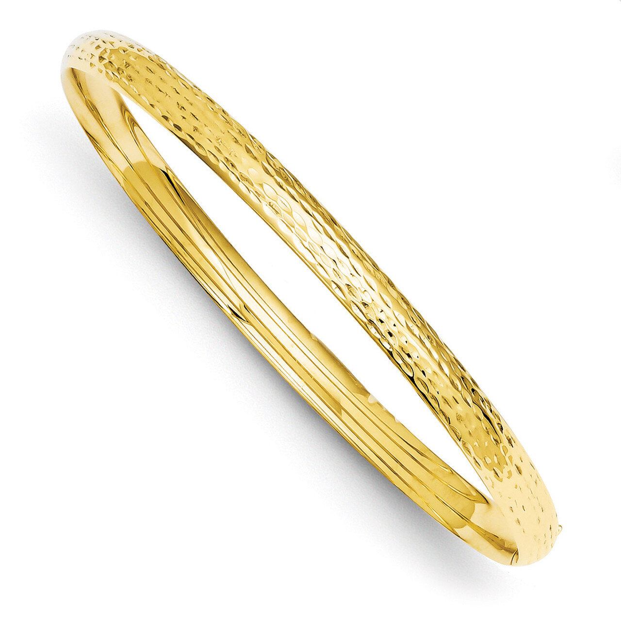 3/16 Diamond-cut Fancy Hinged Bangle Bracelet 14k Gold DB102