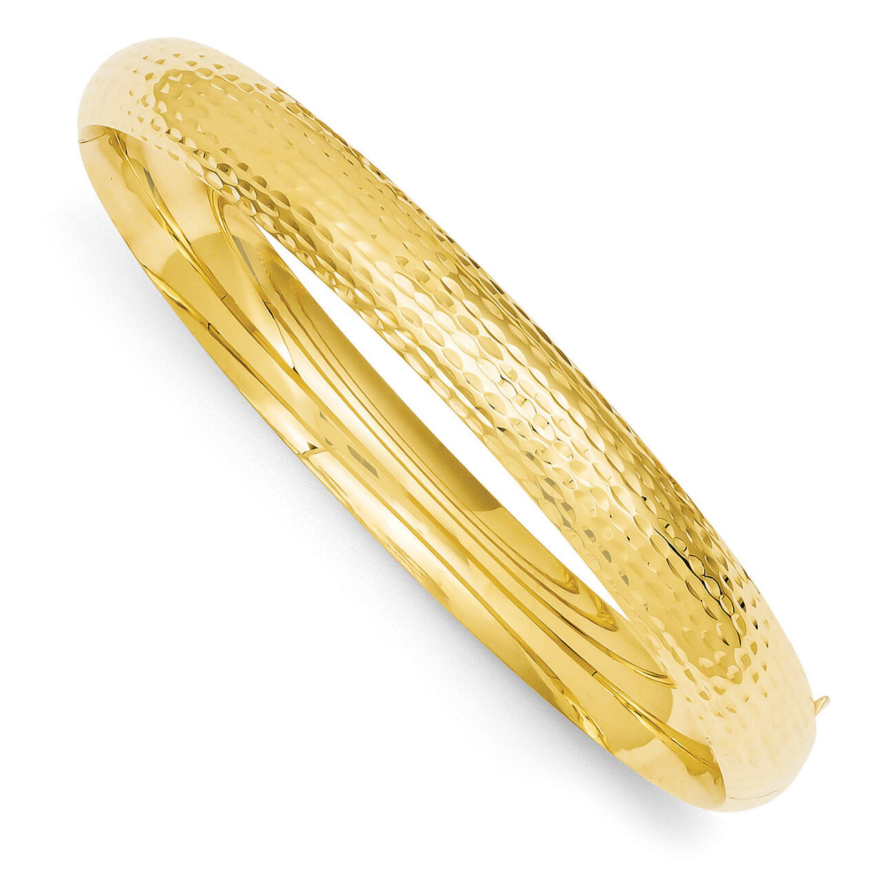 5/16 Diamond-cut Fancy Hinged Bangle Bracelet 14k Gold DB104