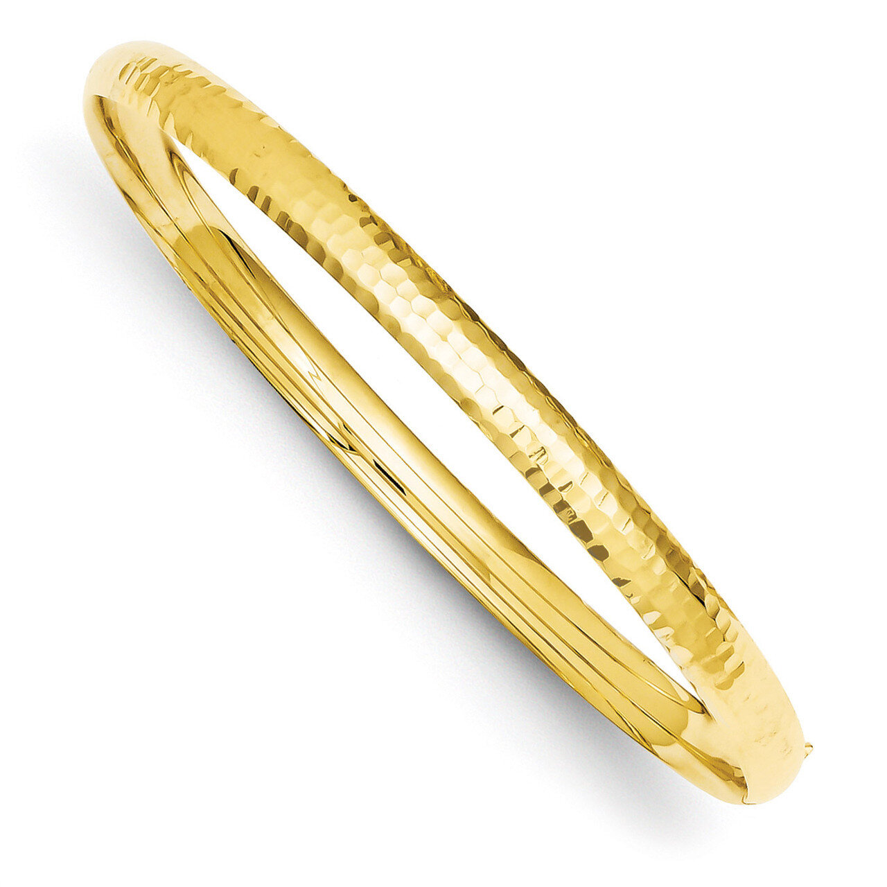 3/16 Fancy Hammered Hinged Bangle Bracelet 14k Gold DB106