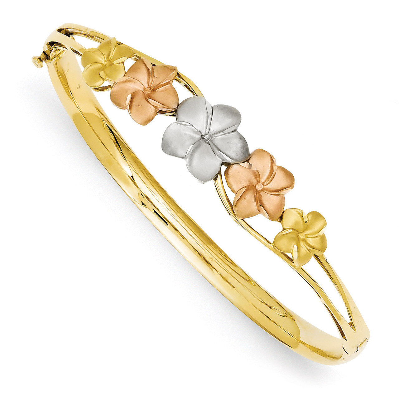 Plumeria Bangle 14k Tri-Color Gold DB448, MPN: DB448, 886774094694