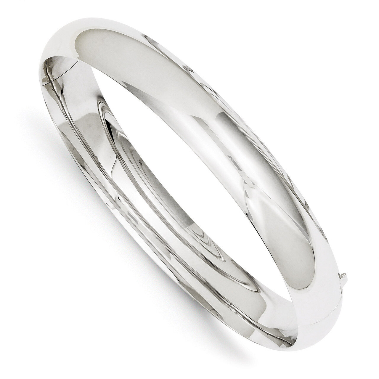 High Polished 10.00mm Hinged Bangle 14k White Gold DB501, MPN: DB501, 886774094748