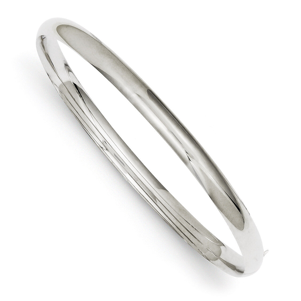 High Polished 4.0mm Hinged Bangle 14k White Gold DB504