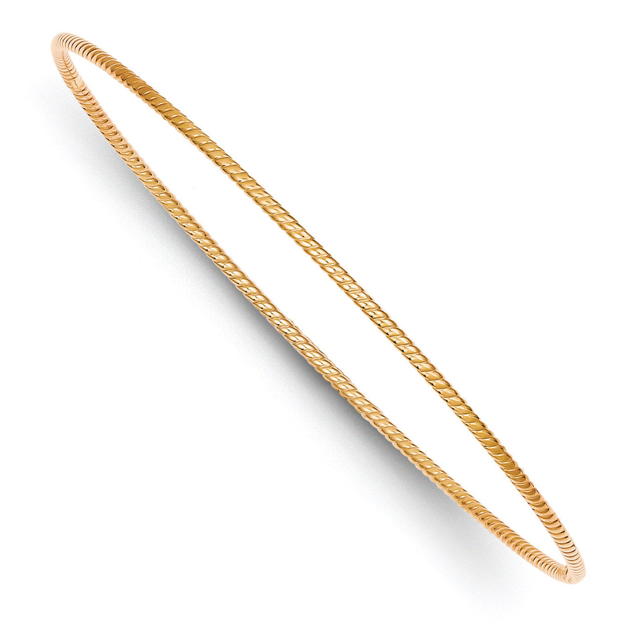 14k 1.5mm Rose Gold Twist Slip-on Bangle Bracelet DB542