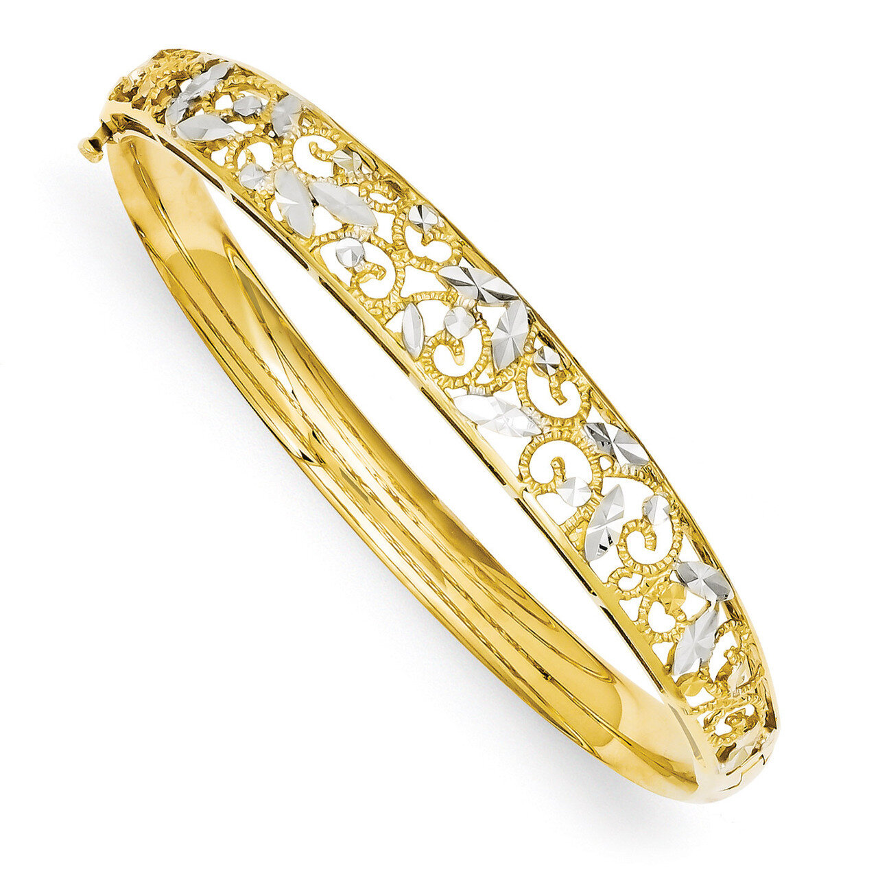 Diamond-cut Bangle Bracelet 14k Gold DB555
