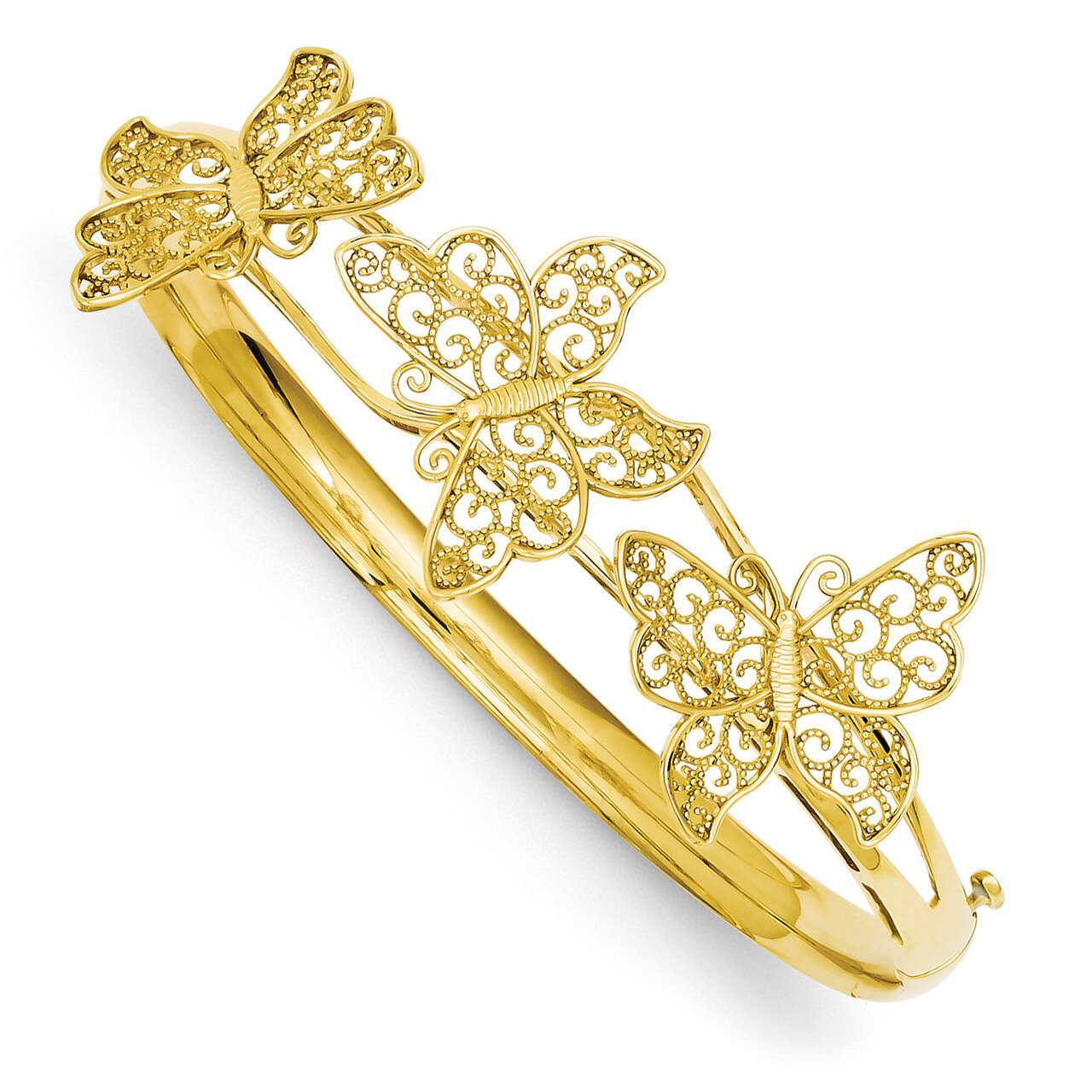 Butterfly Bangle Bracelet 14k Gold DB557