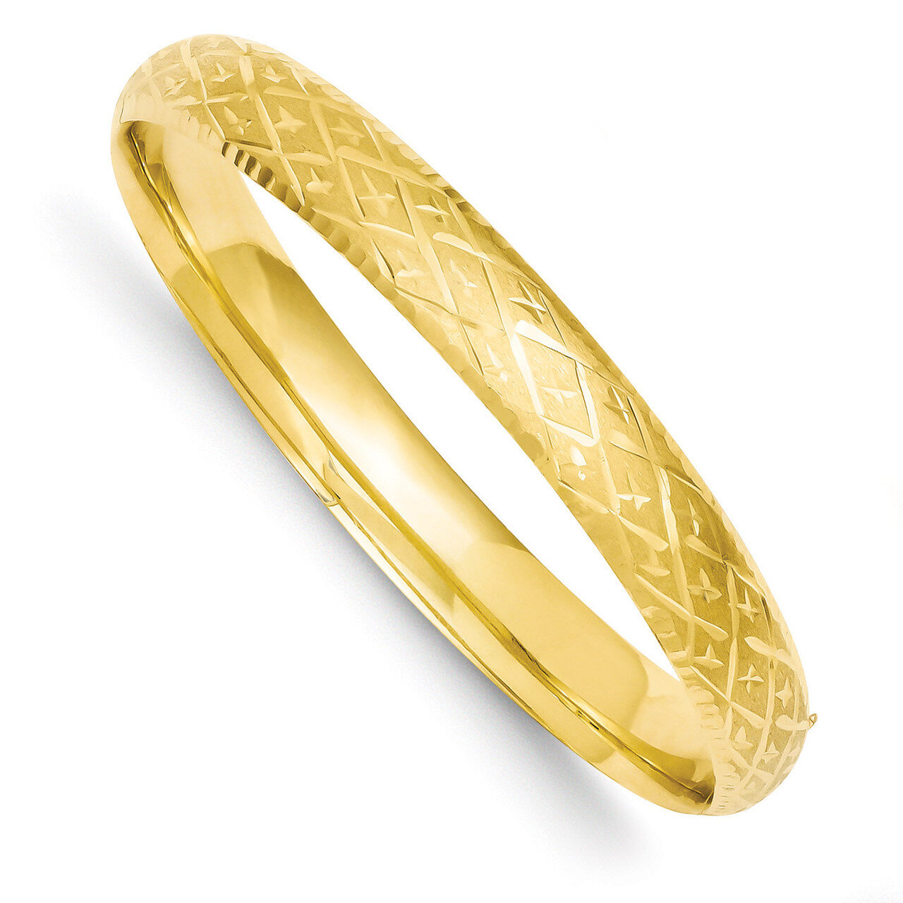 5/16 Diamond-cut Fancy Hinged Bangle Bracelet 14k Gold DB96, MPN: DB96, 886774094946