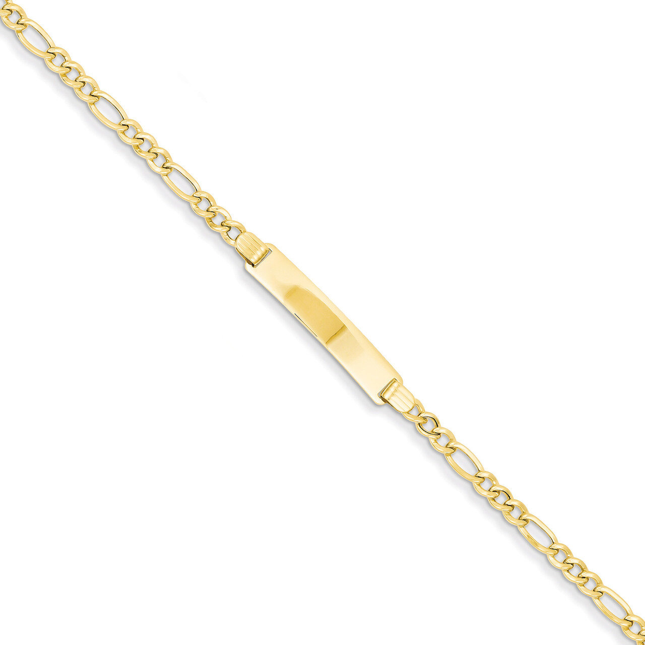 ID with Hollow Link Bracelet 7 Inch 14k Gold Polished DCID107-7, MPN: DCID107-7, 886774989952