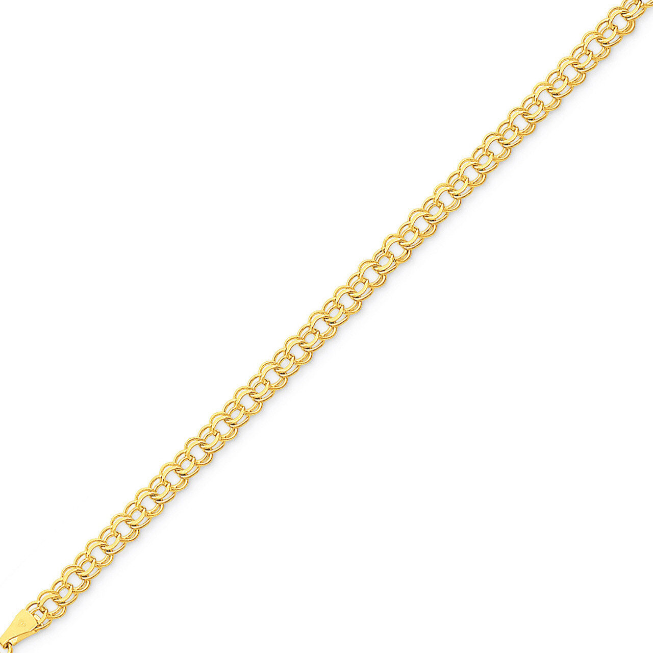 Double Link Charm Bracelet 7 Inch 14k Gold DO502-7