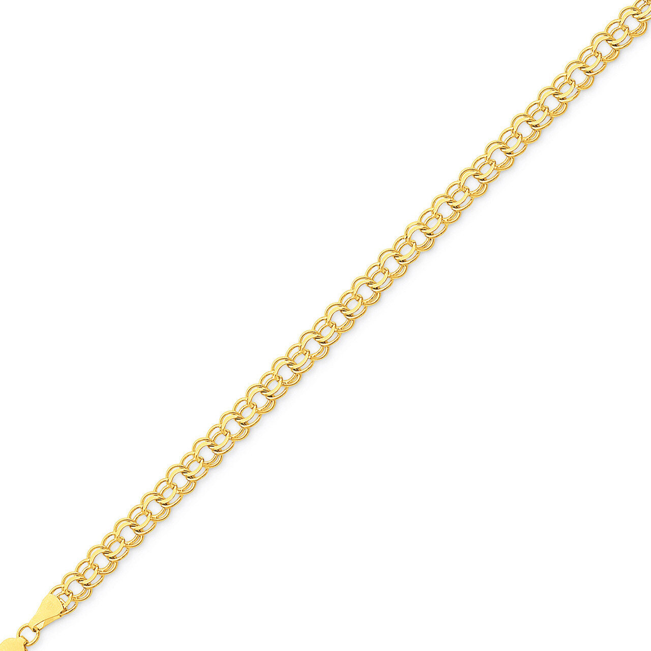 Double Link Charm Bracelet 7 Inch 14k Gold DO503-7