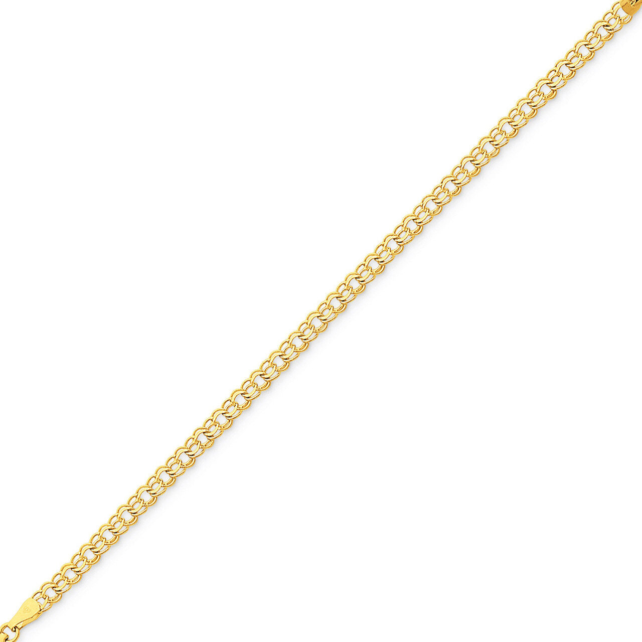 Double Link Charm Bracelet 7 Inch 14k Gold DO506-7