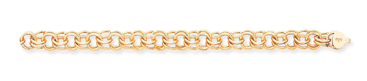 Double Link Charm Bracelet 7 Inch 14k Gold DO508-7