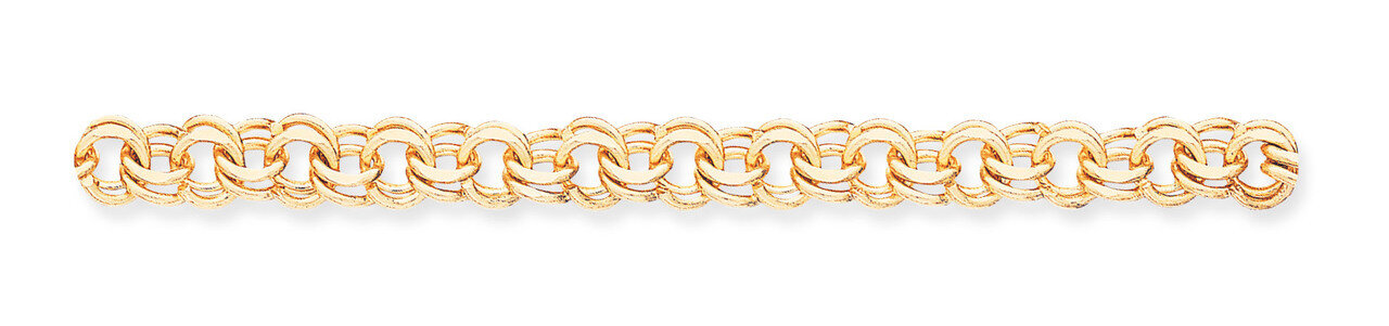 Double Link Charm Bracelet 7 Inch 14k Gold DO509-7