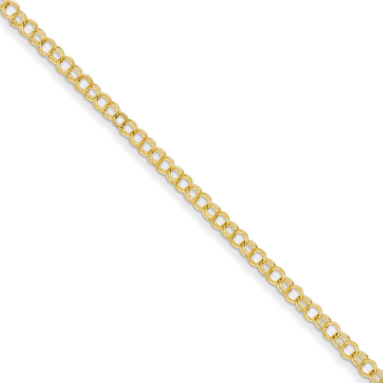 3.5mm Solid Double Link Charm Bracelet 7 Inch 14k Gold DO554-7