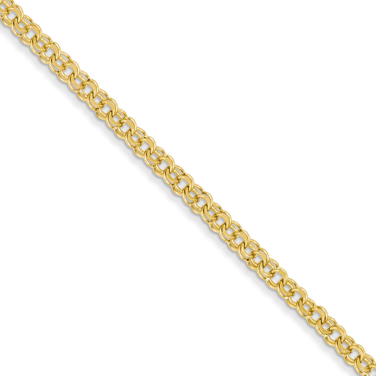 7in 3.75mm Solid Double Link Charm Bracelet 7 Inch 14k Gold DOH15-7
