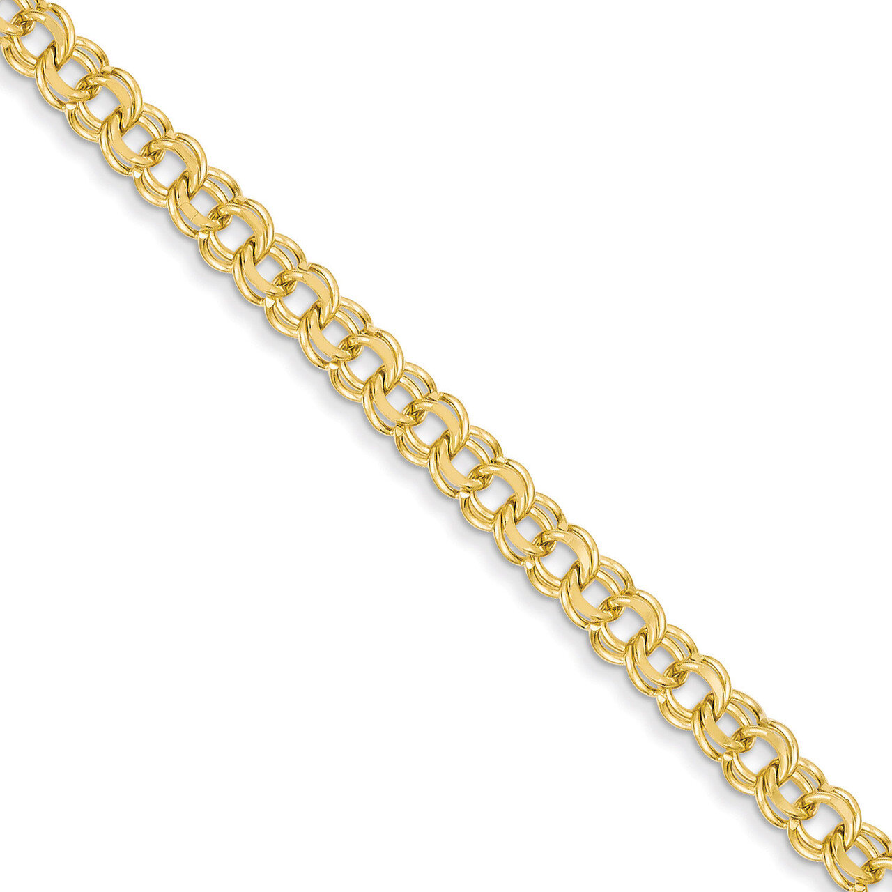7in 5.5mm Solid Double Link Charm Bracelet 7 Inch 14k Gold DOH17-7