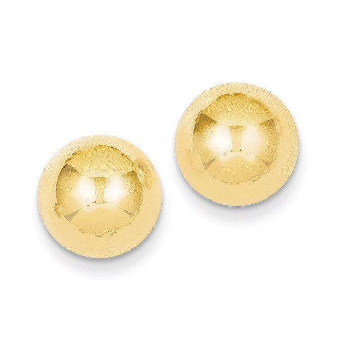 10mm Half Ball Post Earrings 14k Gold Polished E1034, MPN: E1034, 658226124194