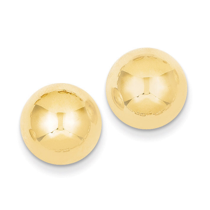 12mm Half Ball Post Earrings 14k Gold Polished E1035, MPN: E1035, 658226124200