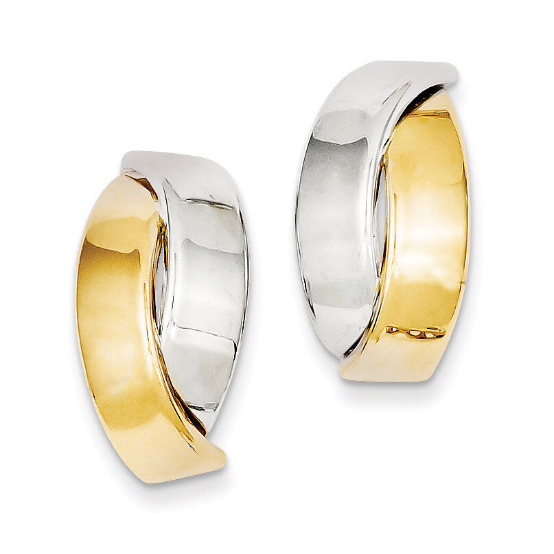 Polished Post Earrings 14k Two-Tone Gold E666, MPN: E666, 883957900155