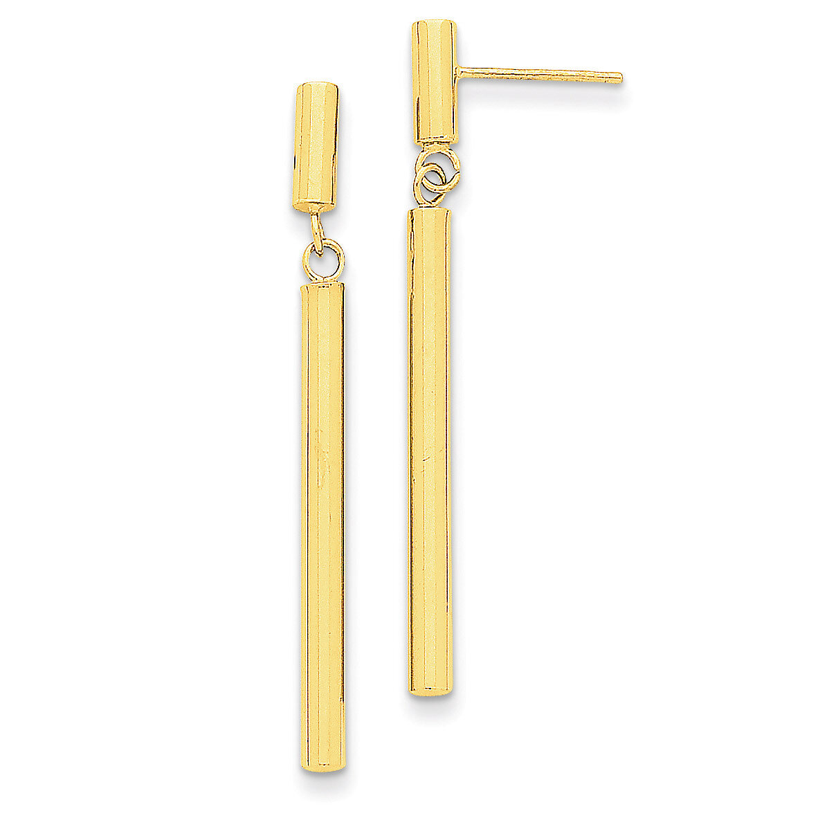 Fancy Dangle Round Tube Earrings 14k Gold E812, MPN: E812, 191101179945