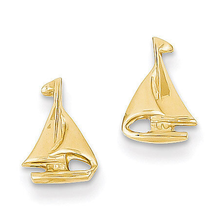 Sail Boat Earrings 14k Gold E905, MPN: E905, 637218043293
