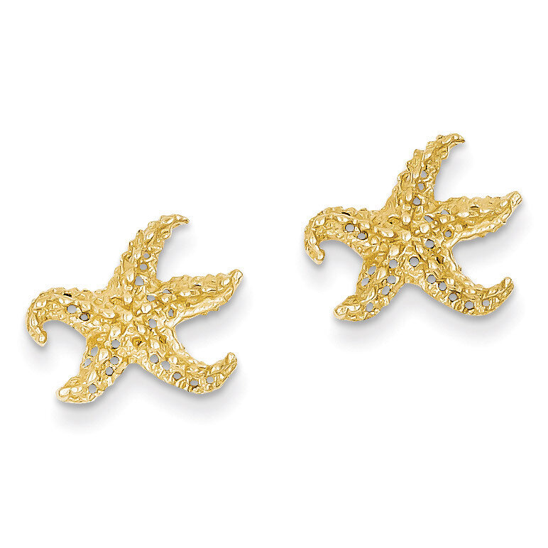 Starfish Earrings 14k Gold E909, MPN: E909, 637218013654