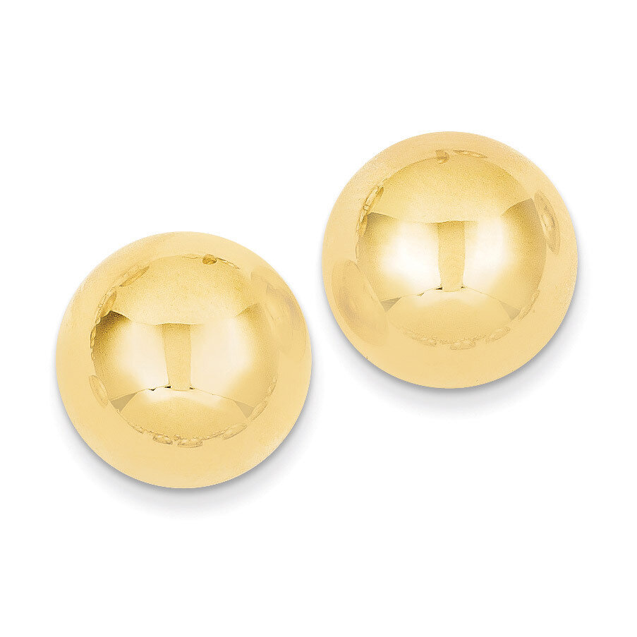 16mm Half Ball Post Earrings 14k Gold Polished E925