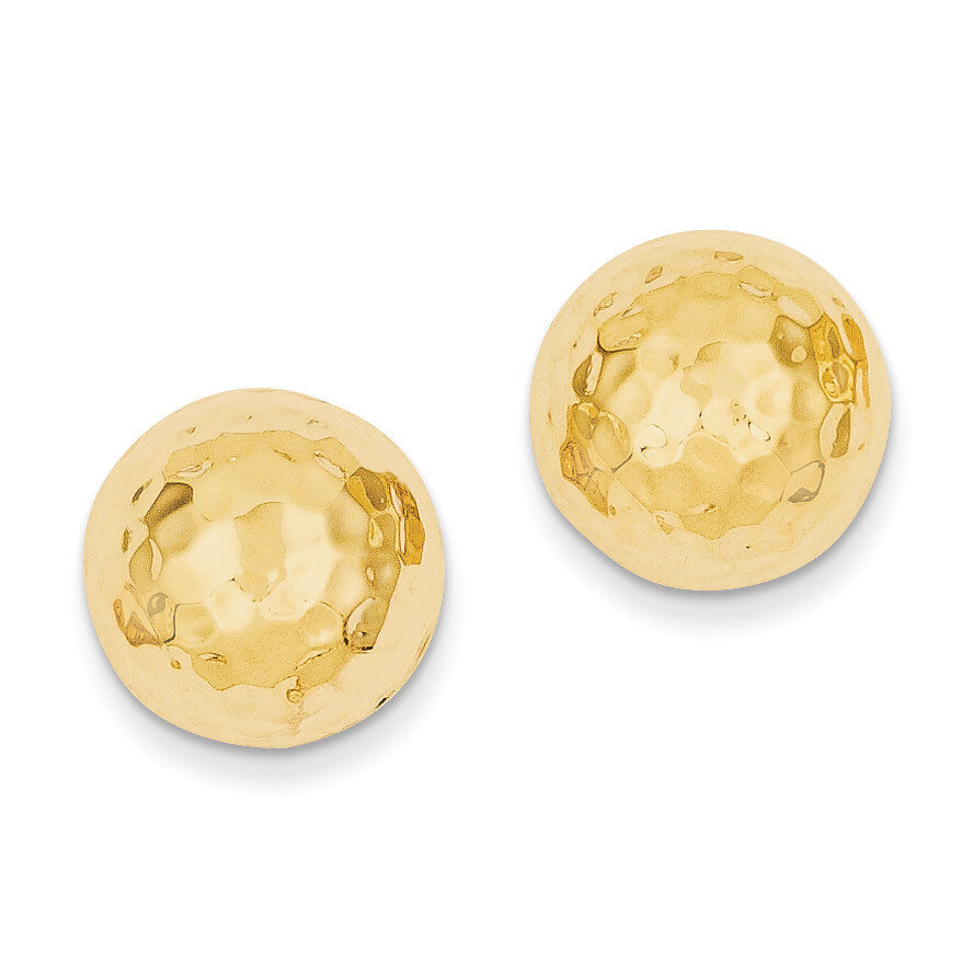 Hammered Half Ball Post Earrings 14k Gold E929