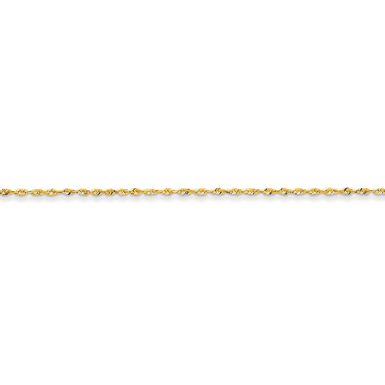 1.5mm Diamond-cut Extra-Light Rope Chain 10 Inch 14k Gold EXL012-10