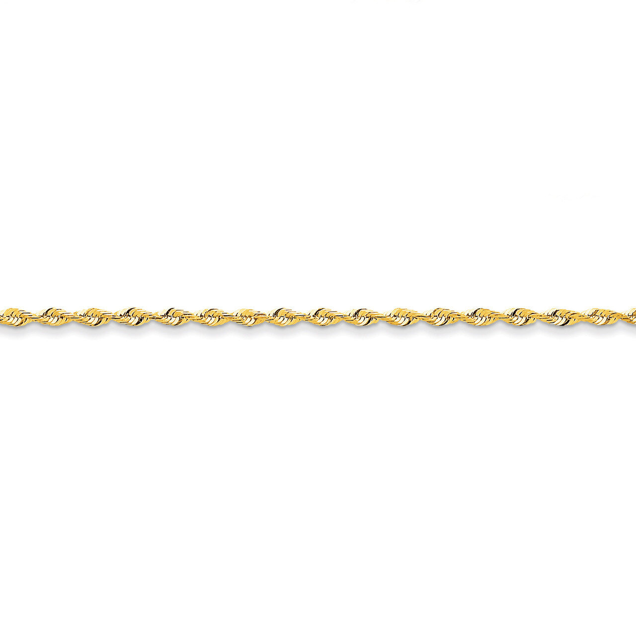 2.5mm Diamond-cut Extra-Light Rope Chain 10 Inch 14k Gold EXL021-10
