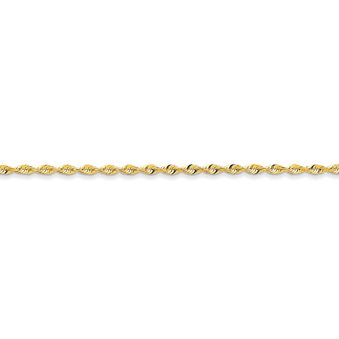 2.8mm Diamond-cut Extra-Light Rope Chain 10 Inch 14k Gold EXL023-10