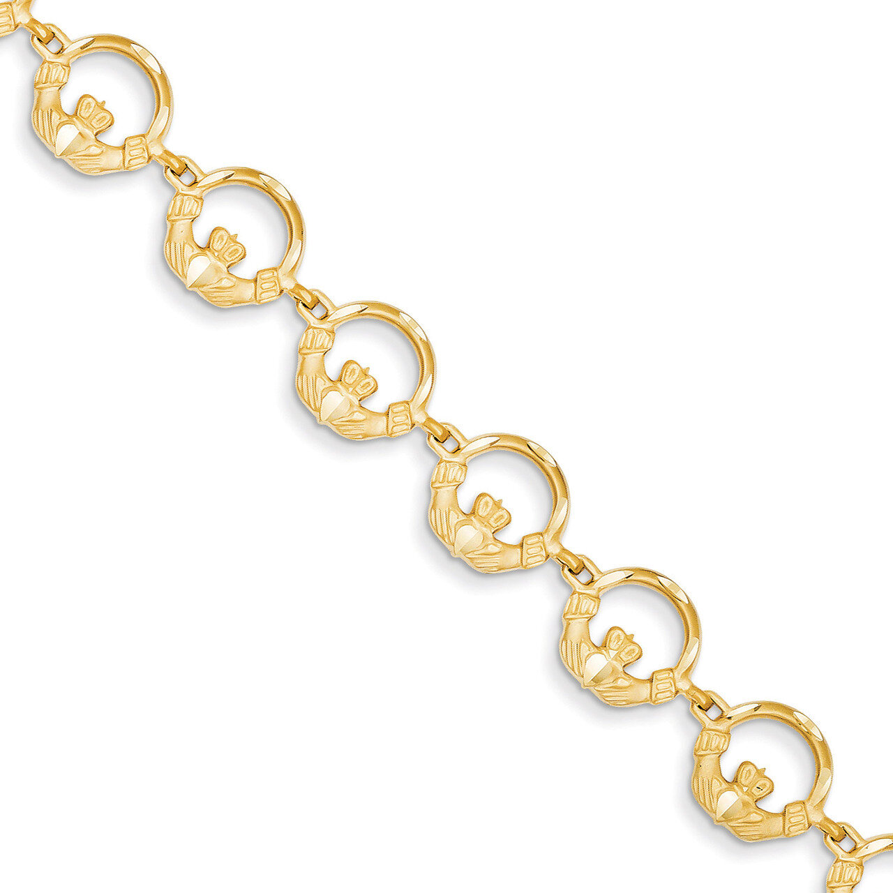 Claddagh Bracelet 7 Inch 14k Gold FB1217-7