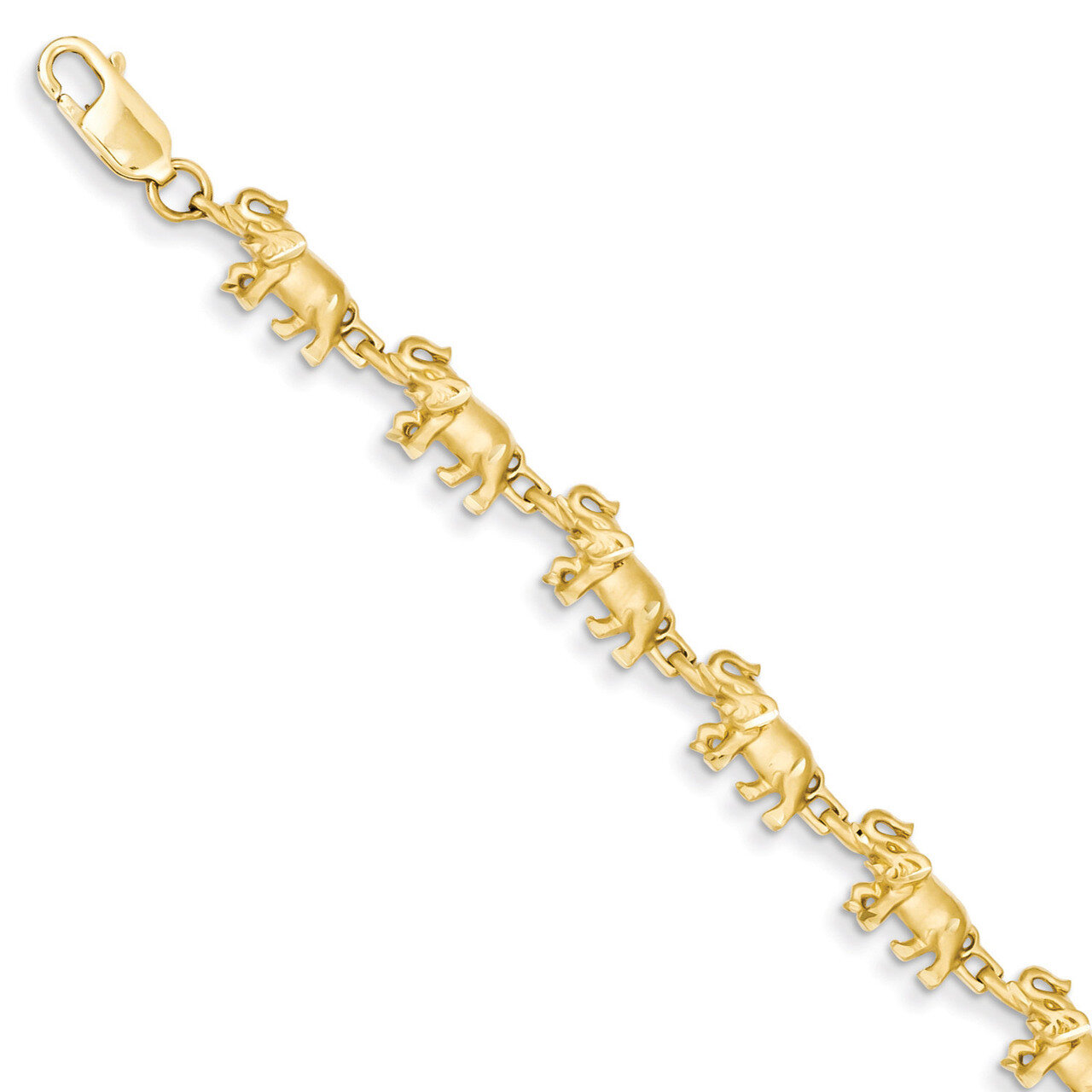 Elephant Bracelet 7 Inch 14k Gold FB1225-7