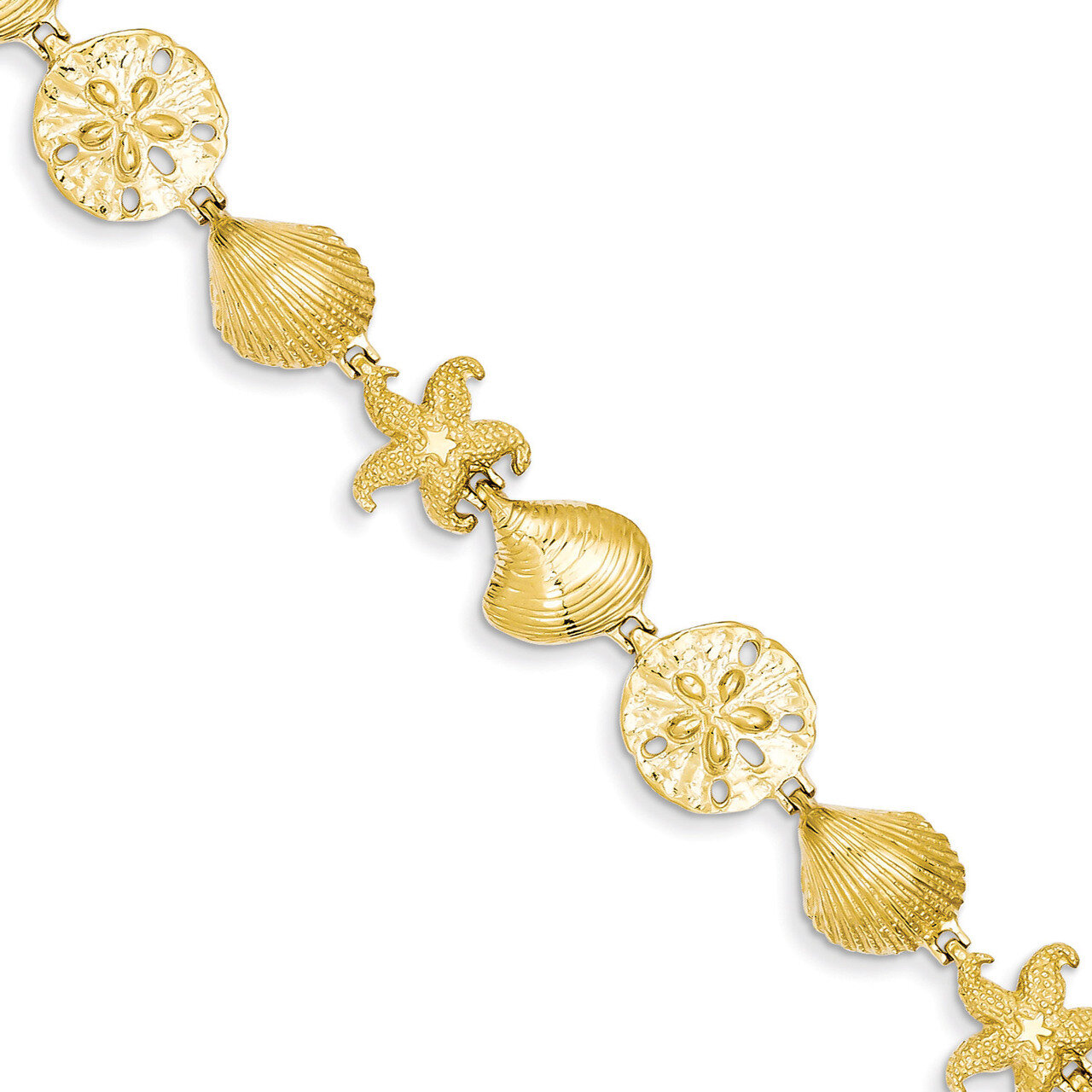 Sea Life Bracelet 7.25 Inch 14k Gold FB1274-7.25, MPN: FB1274-7.25, 637218068227