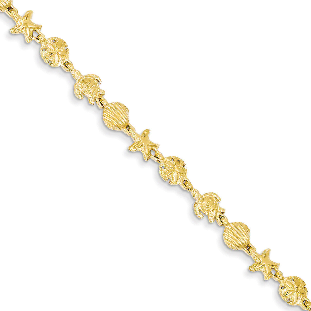 Sea Life Bracelet 7 Inch 14k Gold FB1279-7
