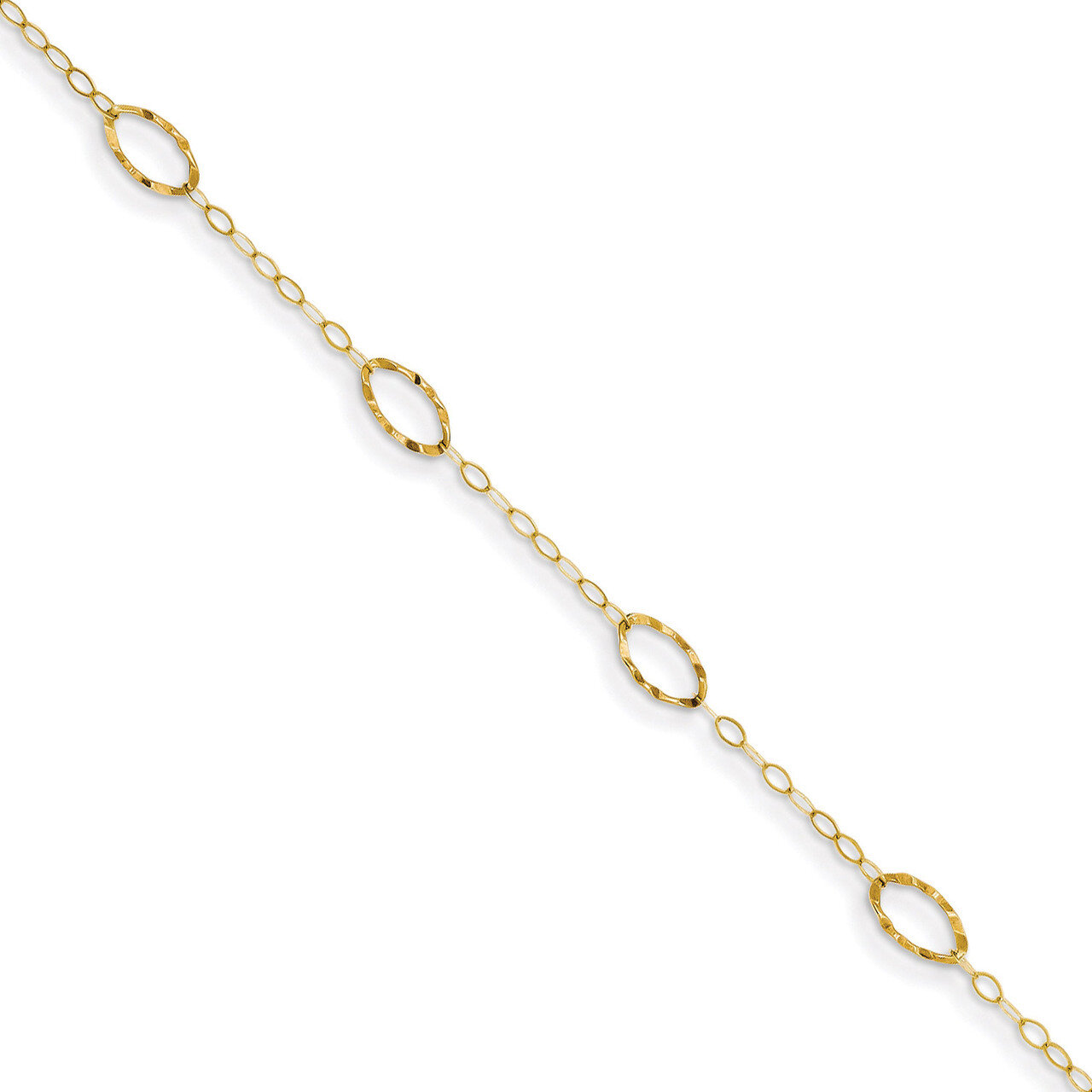 Oval Design Bracelet 7.25 Inch 14k Gold FB1314-7.25