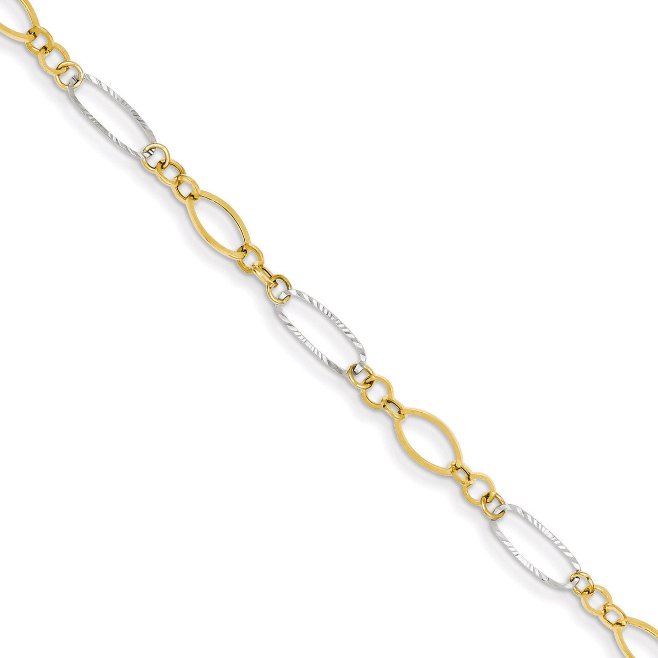 Oval Shapes Bracelet 7.25 Inch 14k Two-Tone Gold FB1315-7.25
