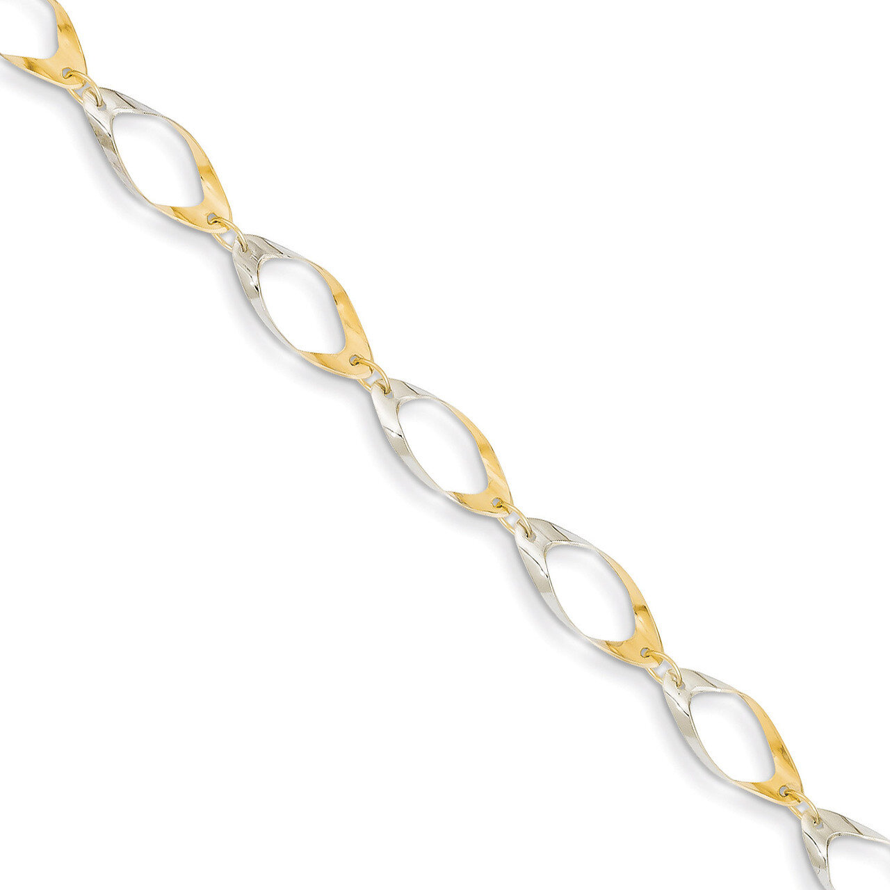 Oval Link Chain Bracelet 7 Inch 14k Gold FB1354-7