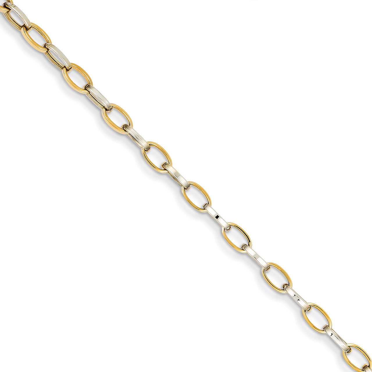 Polished Open Link Bracelet 7.25 Inch 14k Two-Tone Gold FB1390-7.25